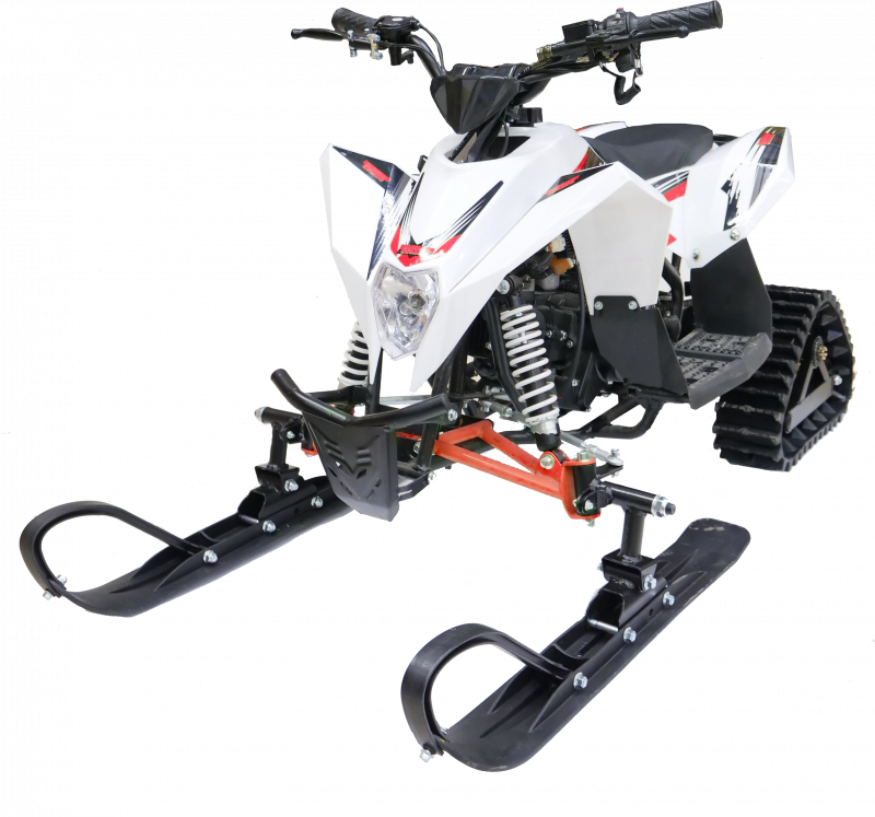 Электро Gekkon Snow 1300W Снегоход (Снегоцикл) — Бело-зелёный