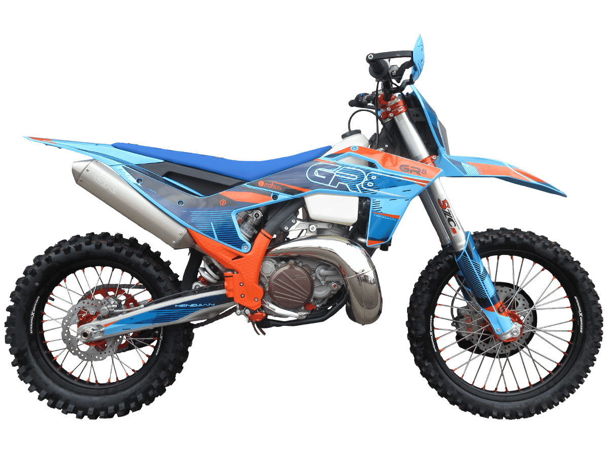 Голубой эндуро GR8 T300L Enduro Pro — каталожная фотография сбоку